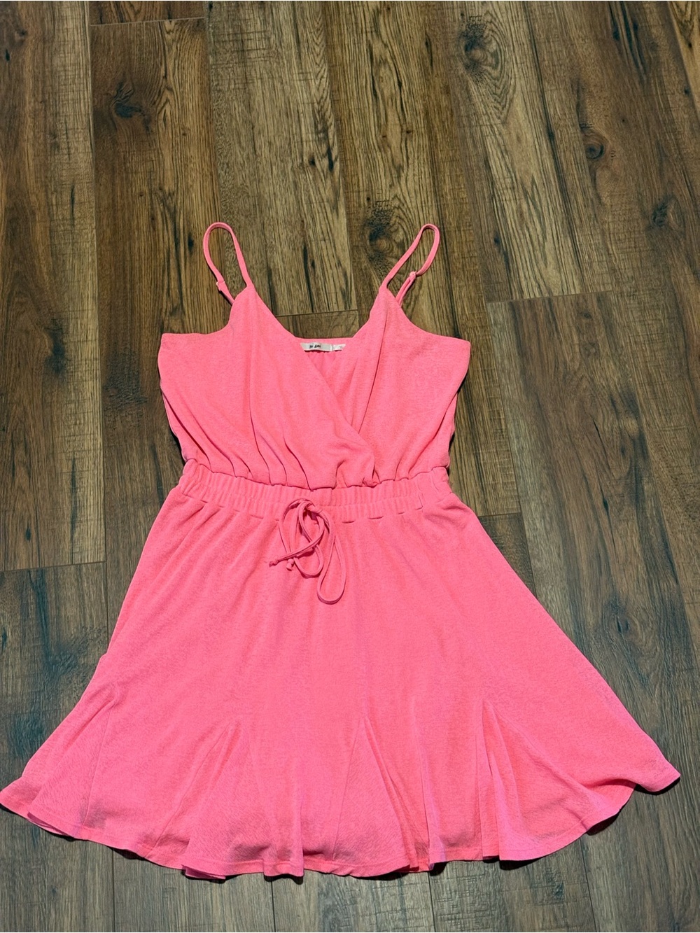 miami Pink Sleeveless Drawstring Waist Casual Dress